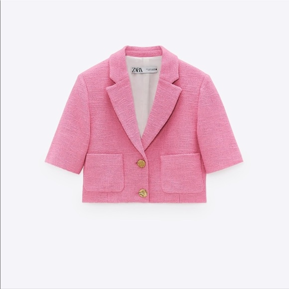 Zara Jackets & Coats Iso Xlxxl Zara Pink Jacketblazer W Gold